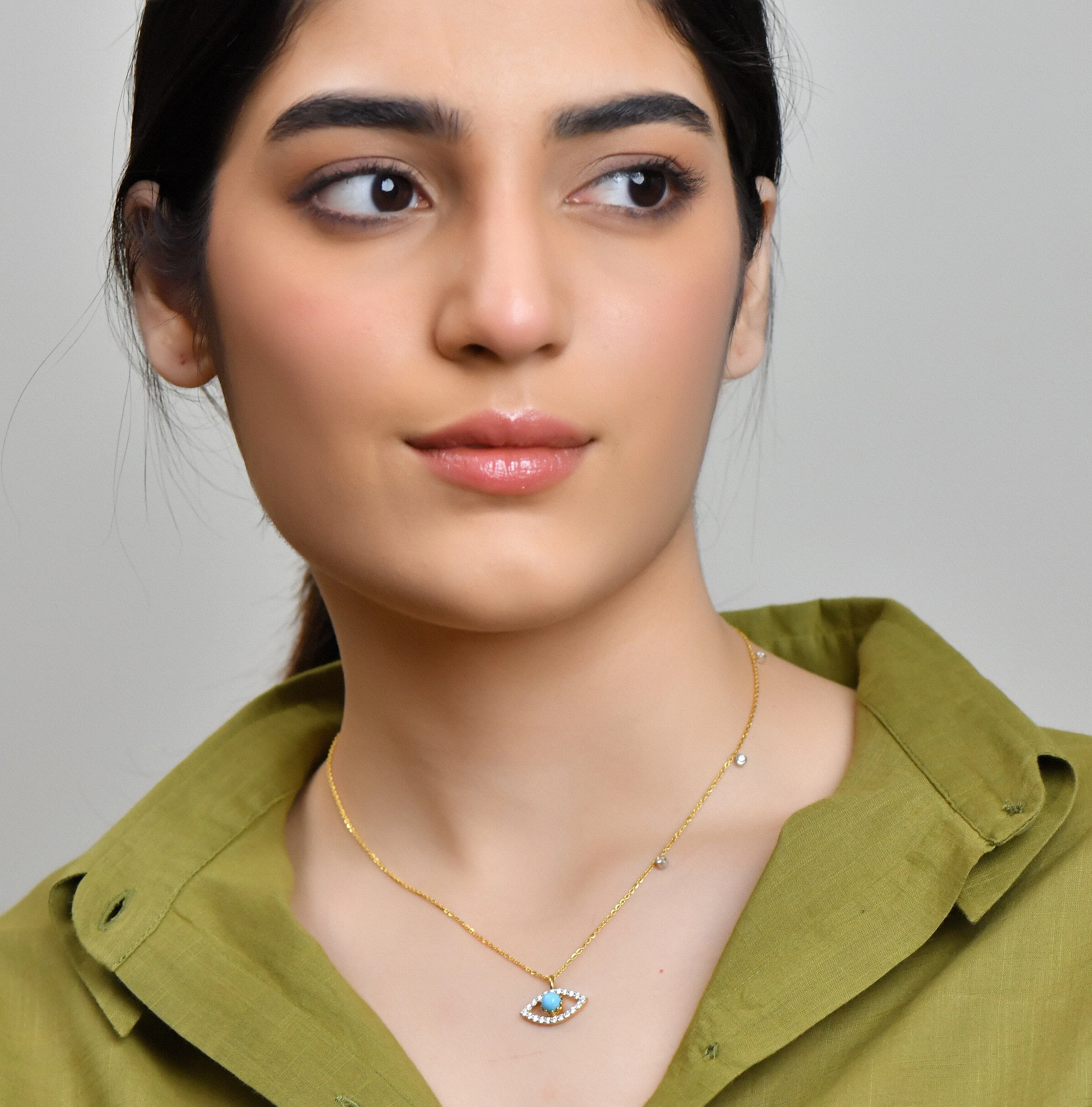 0.41 TW Diamond Evil Eye Pendant