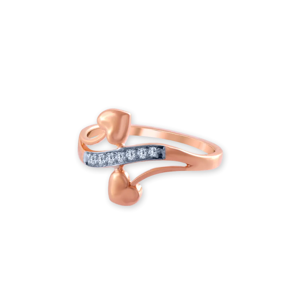 14k (585) Rose Gold And Diamond Ring For Women