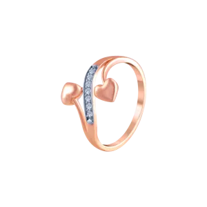 14k (585) Rose Gold And Diamond Ring For Women