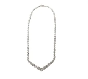 14k Cluster Link Diamond Necklace