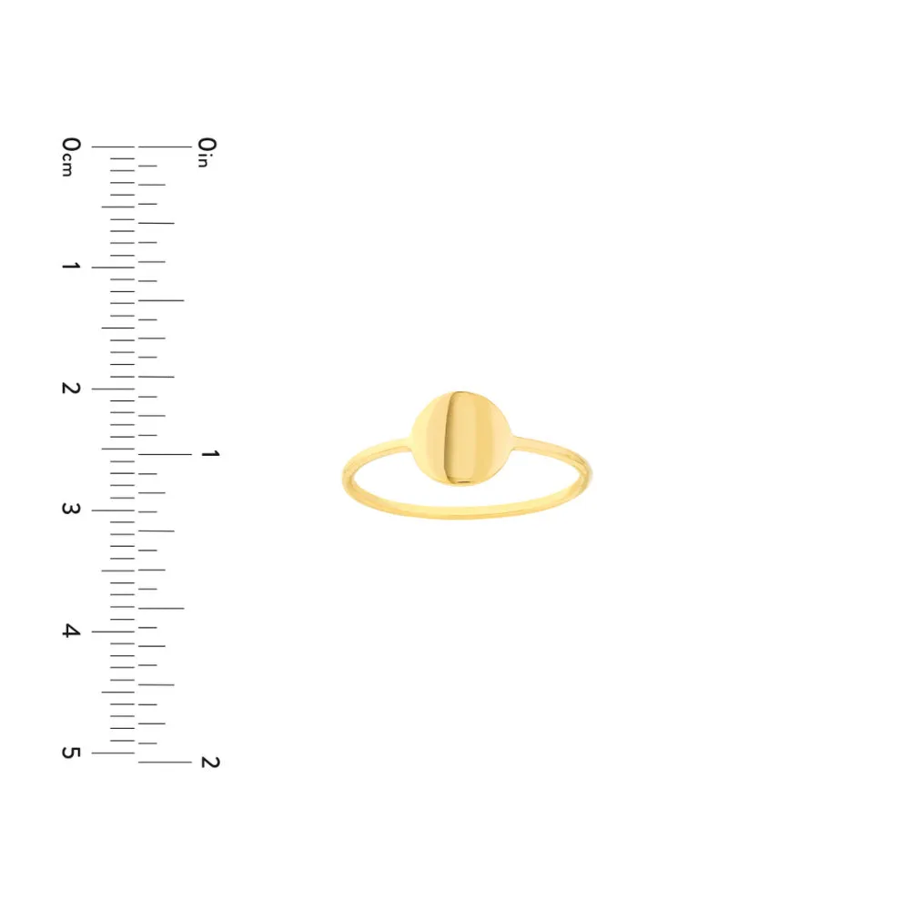 14k Engravable Disc Wire Ring