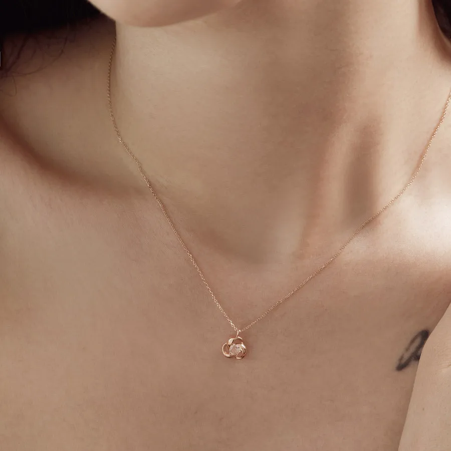 [14K Gold] Puff Necklace