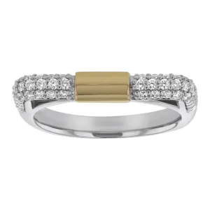 14K White And Yellow Contemporary Natural Diamonds Ring
