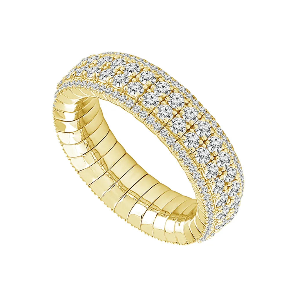14K Yellow Gold Flexie Natural Diamonds Ring