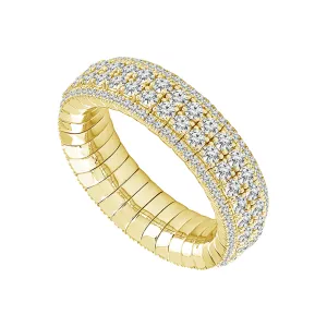 14K Yellow Gold Flexie Natural Diamonds Ring