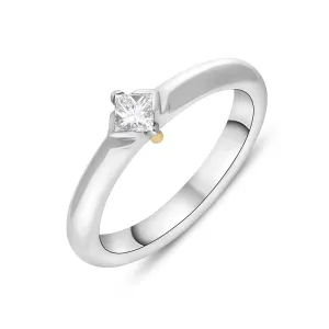 18ct White Gold 0.25ct Diamond Princess Cut Solitaire Ring D