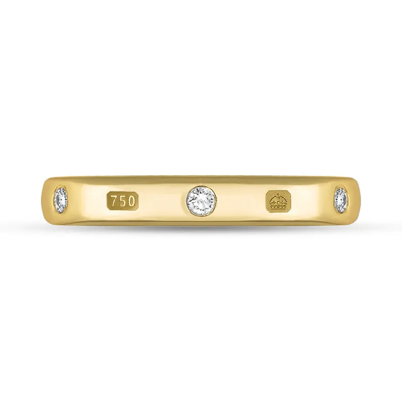 18ct Yellow Gold 0.12ct Diamond King's Coronation Hallmark 3mm Ring D