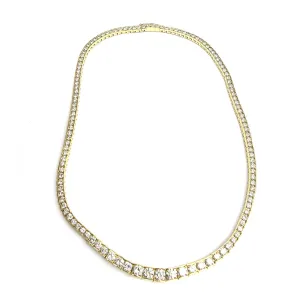 18K Yellow Gold Diamond 15&#34; Tennis Necklace