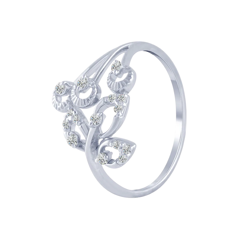 18KT (750) White Gold And Diamond Ring For Women