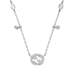 18kt Gold Gucci Diamond Station Necklace