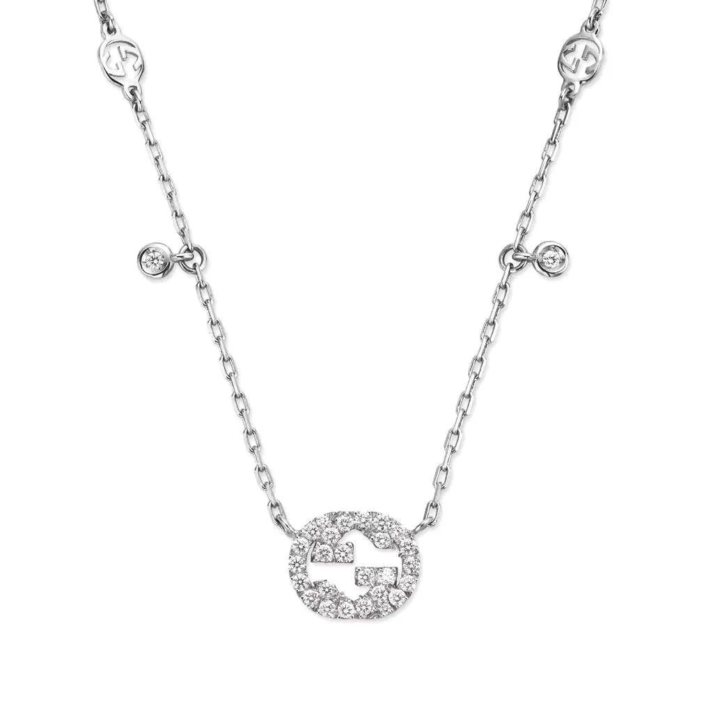 18kt Gold Gucci Diamond Station Necklace