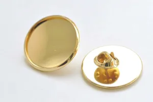 24K Gold Tie Tack Clutch Lapel Pin Brooch Blank Match 25mm Cameo Set of 6 A6355