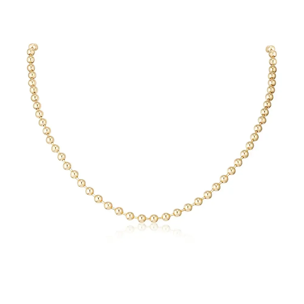 4mm Gold Bead Necklace