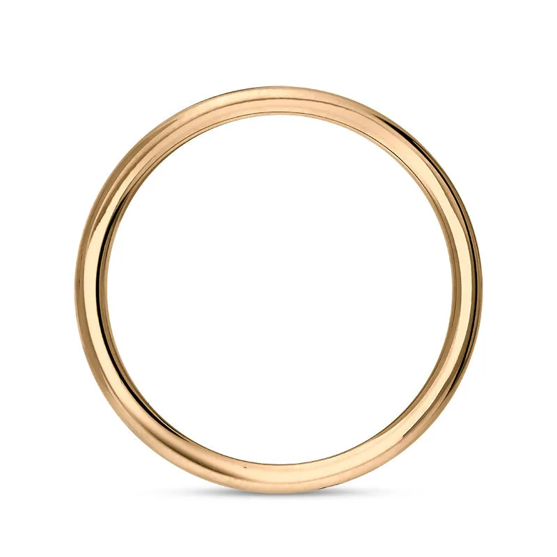 9ct Rose Gold 0.12ct Diamond King's Coronation Hallmark 3mm Ring D