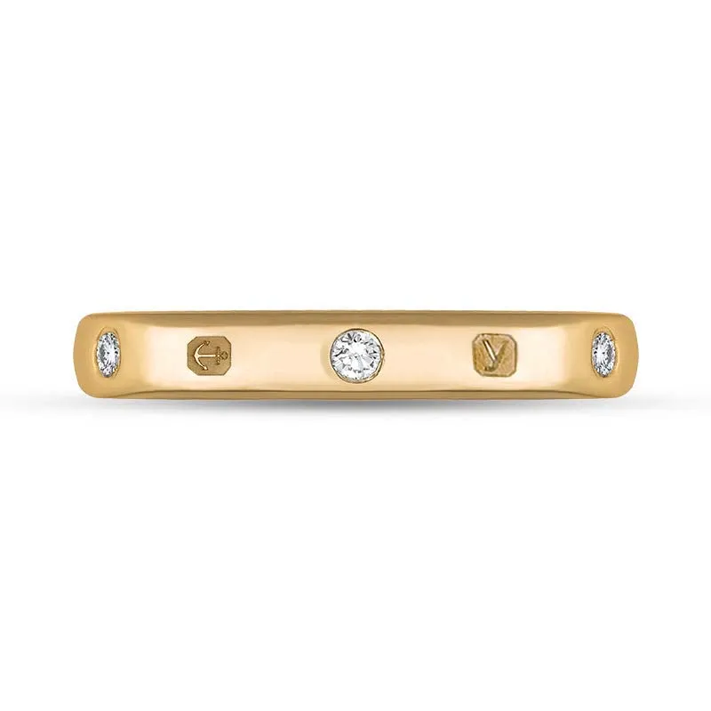 9ct Rose Gold 0.12ct Diamond King's Coronation Hallmark 3mm Ring D