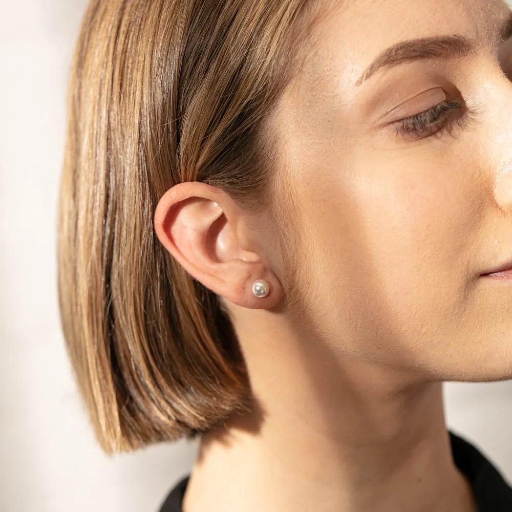 9ct Yellow Gold Akoya Pearl Studs - 7mm