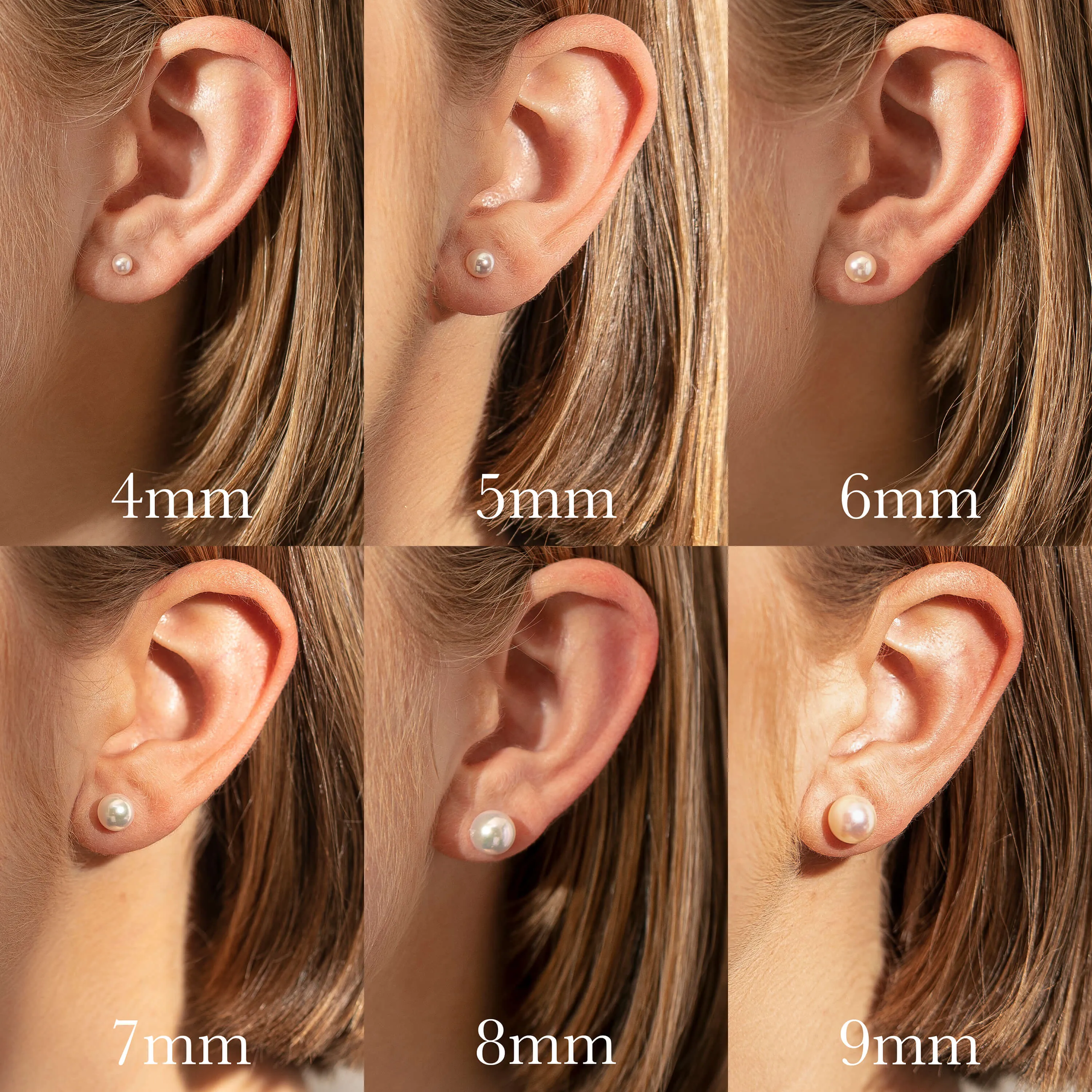 9ct Yellow Gold Akoya Pearl Studs - 7mm