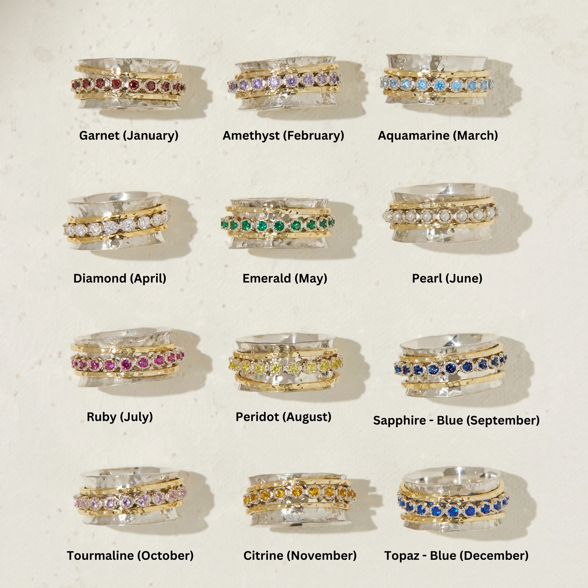 Aria Birthstone Spinner Ring  - May