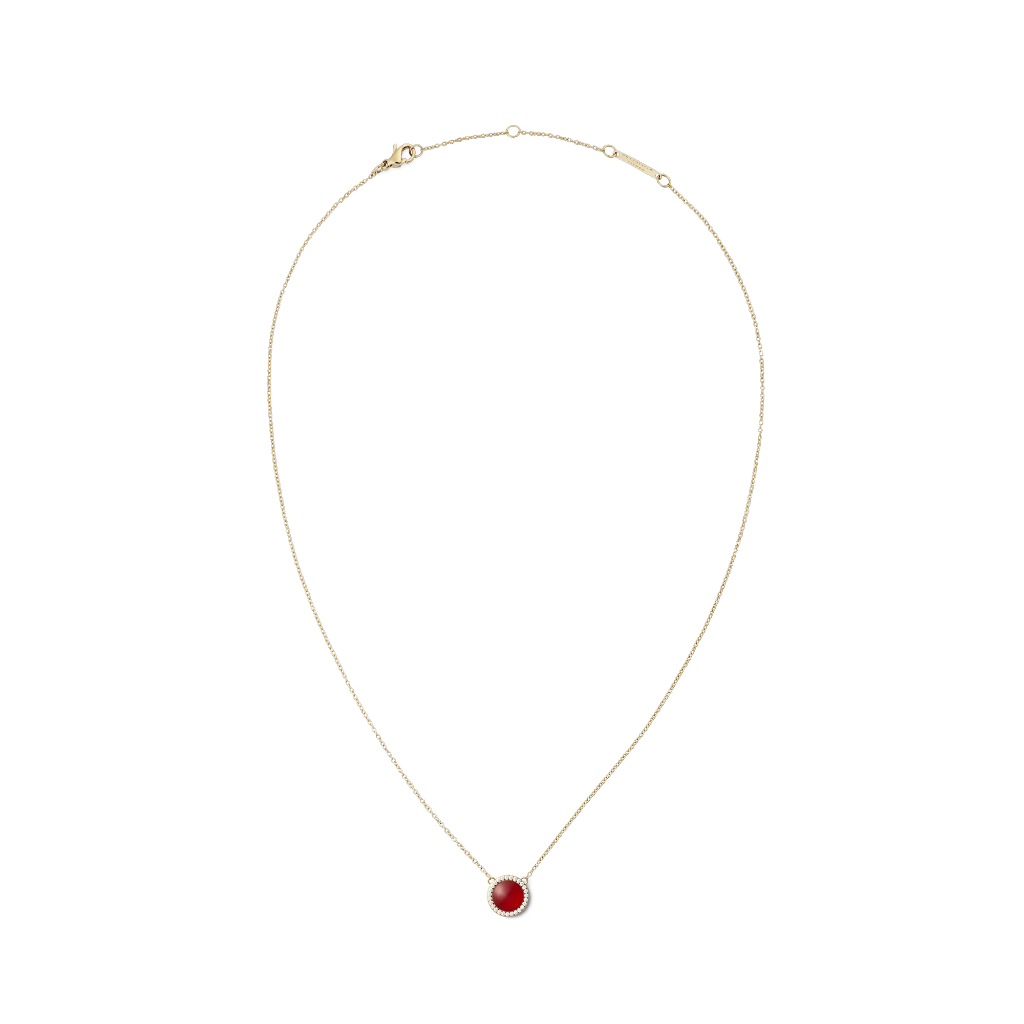 Audrey Necklace  Red Agathe Gold
