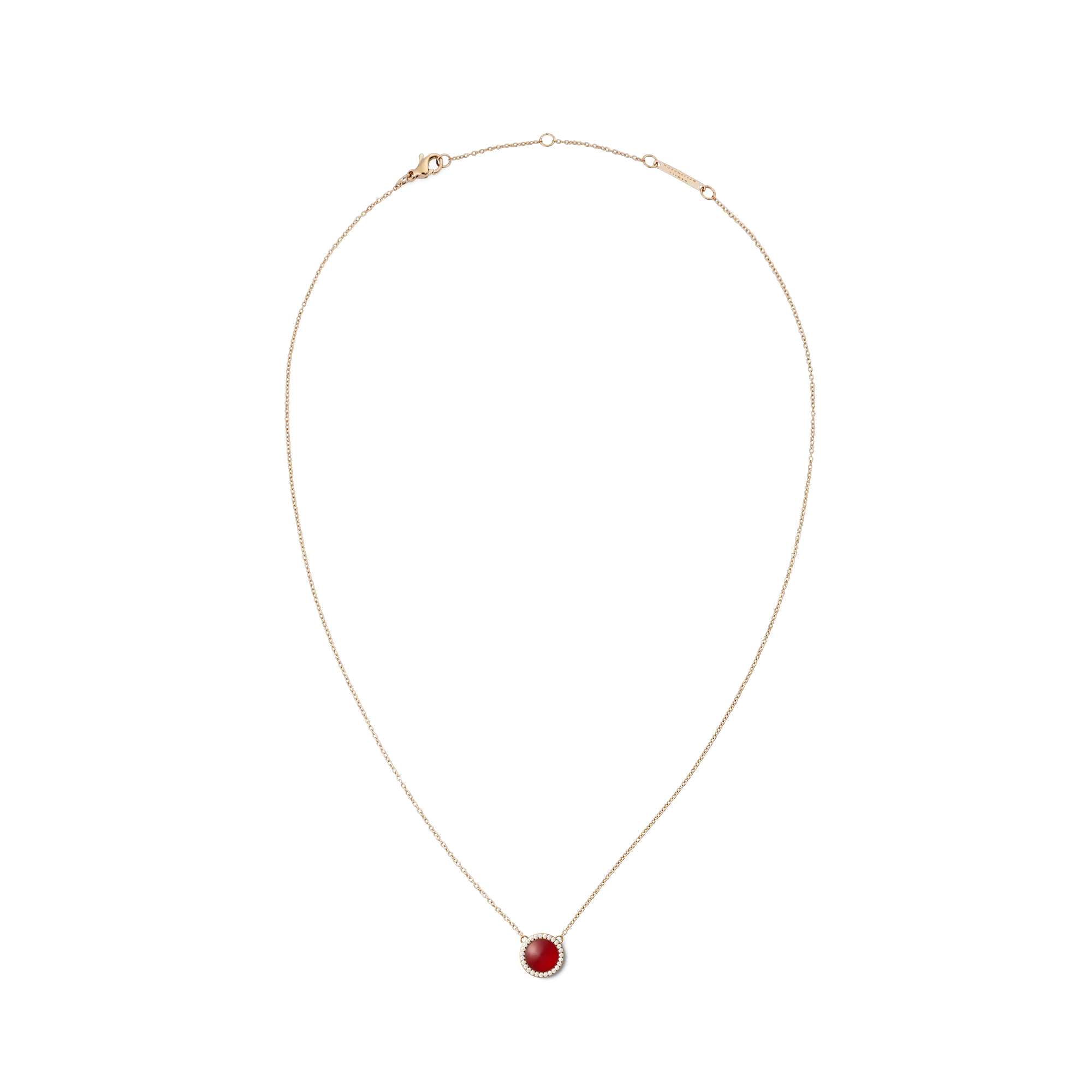 Audrey Necklace  Red Agathe Rose Gold