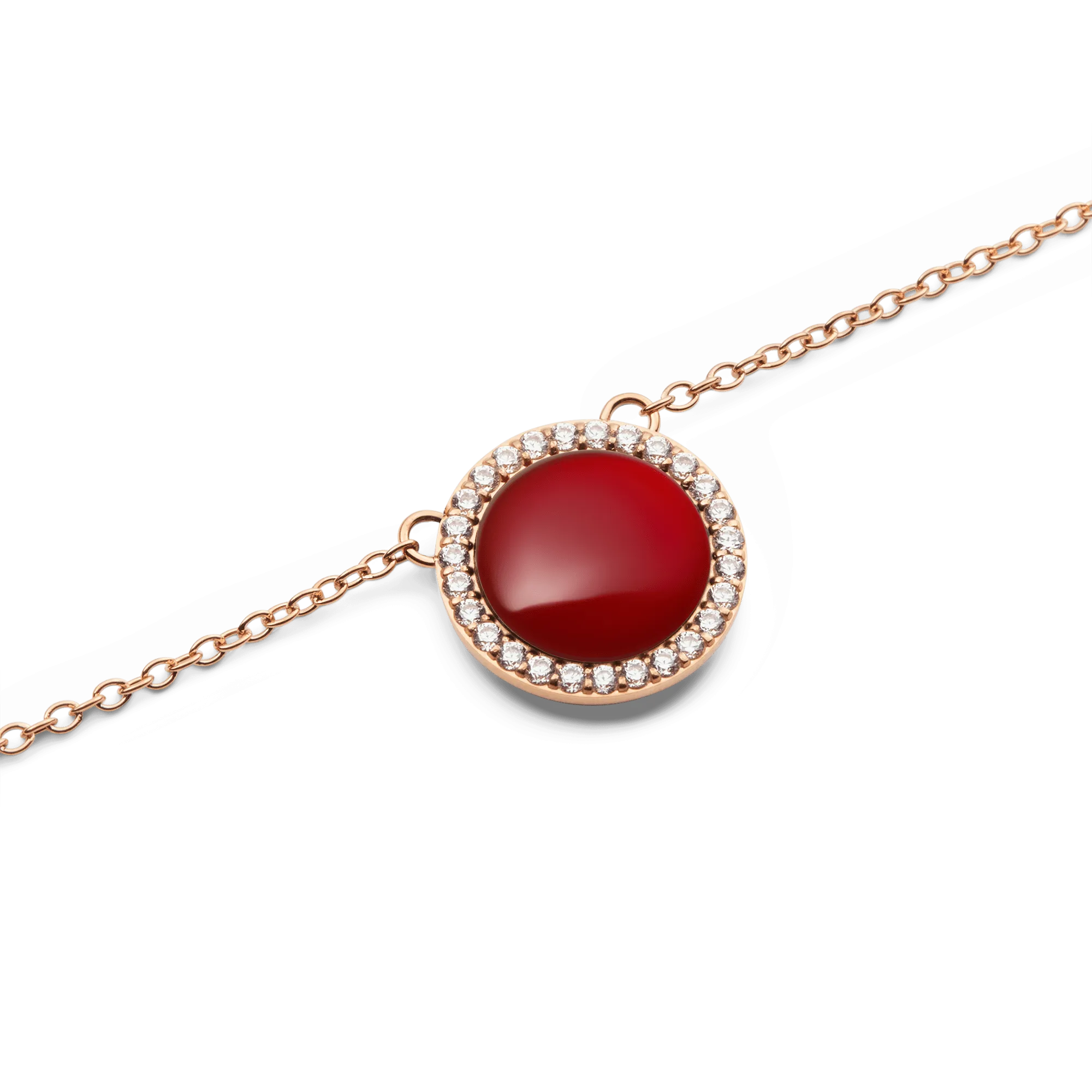 Audrey Necklace  Red Agathe Rose Gold