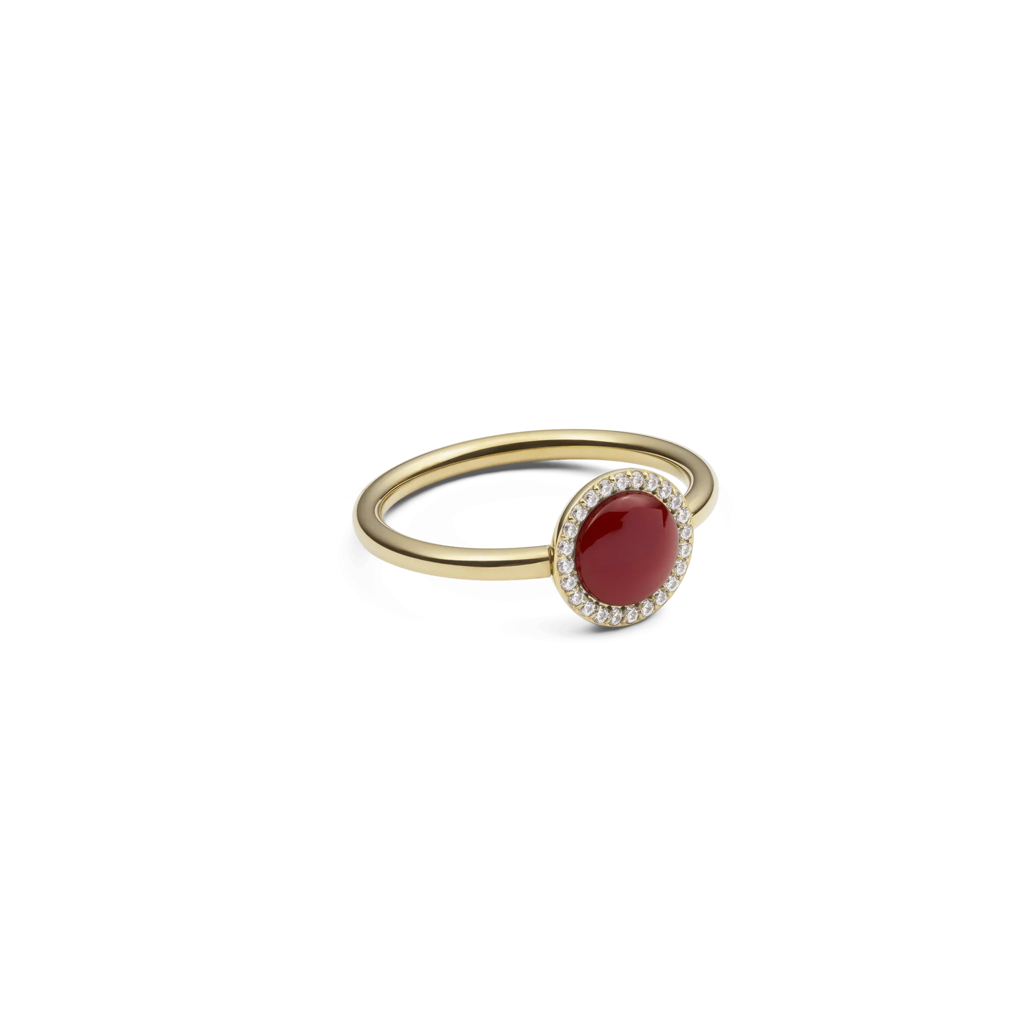 Audrey Ring  Red Agathe Gold