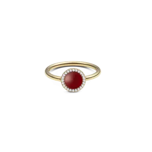 Audrey Ring  Red Agathe Gold