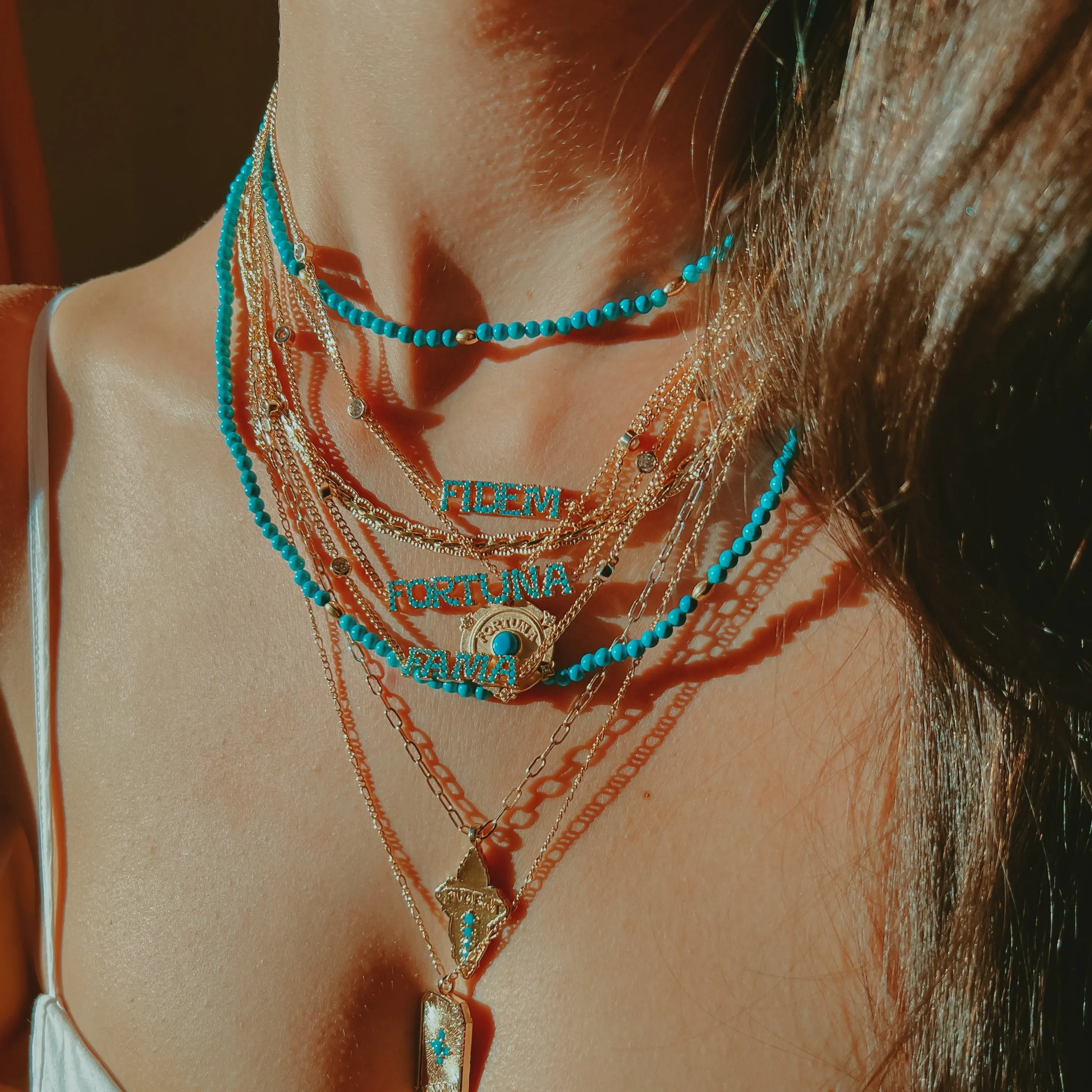 Bali Beaded Necklace in Turquoise