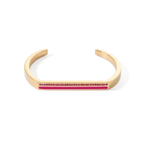Bangle Cuff Square Stripes gold-pink