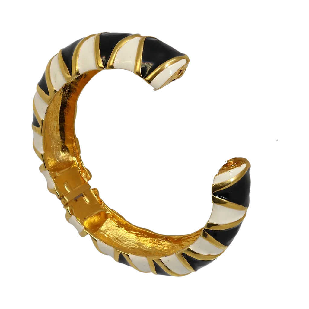 Black White Enamel Bracelet