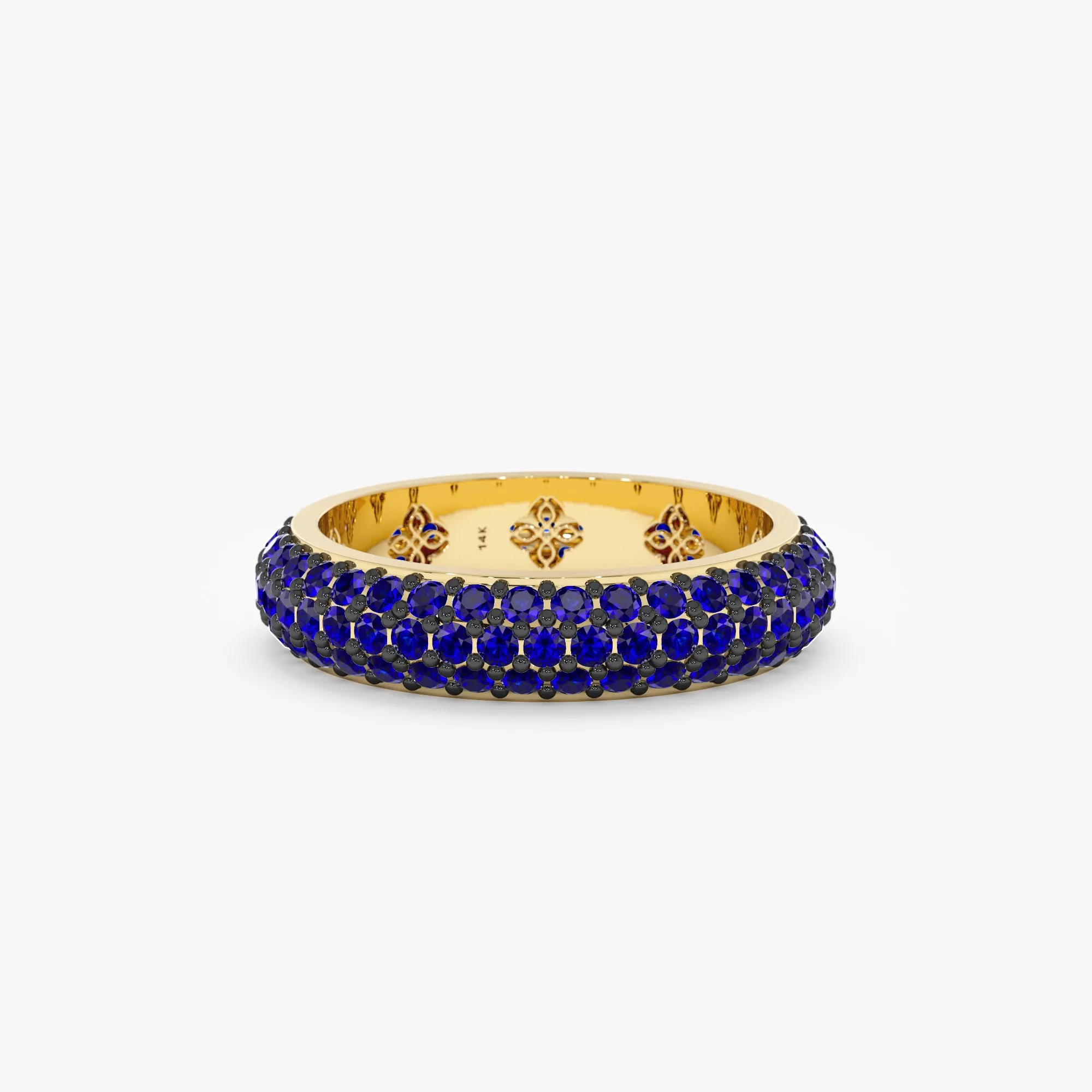 Blue Sapphire Dome Eternity Ring, Gem