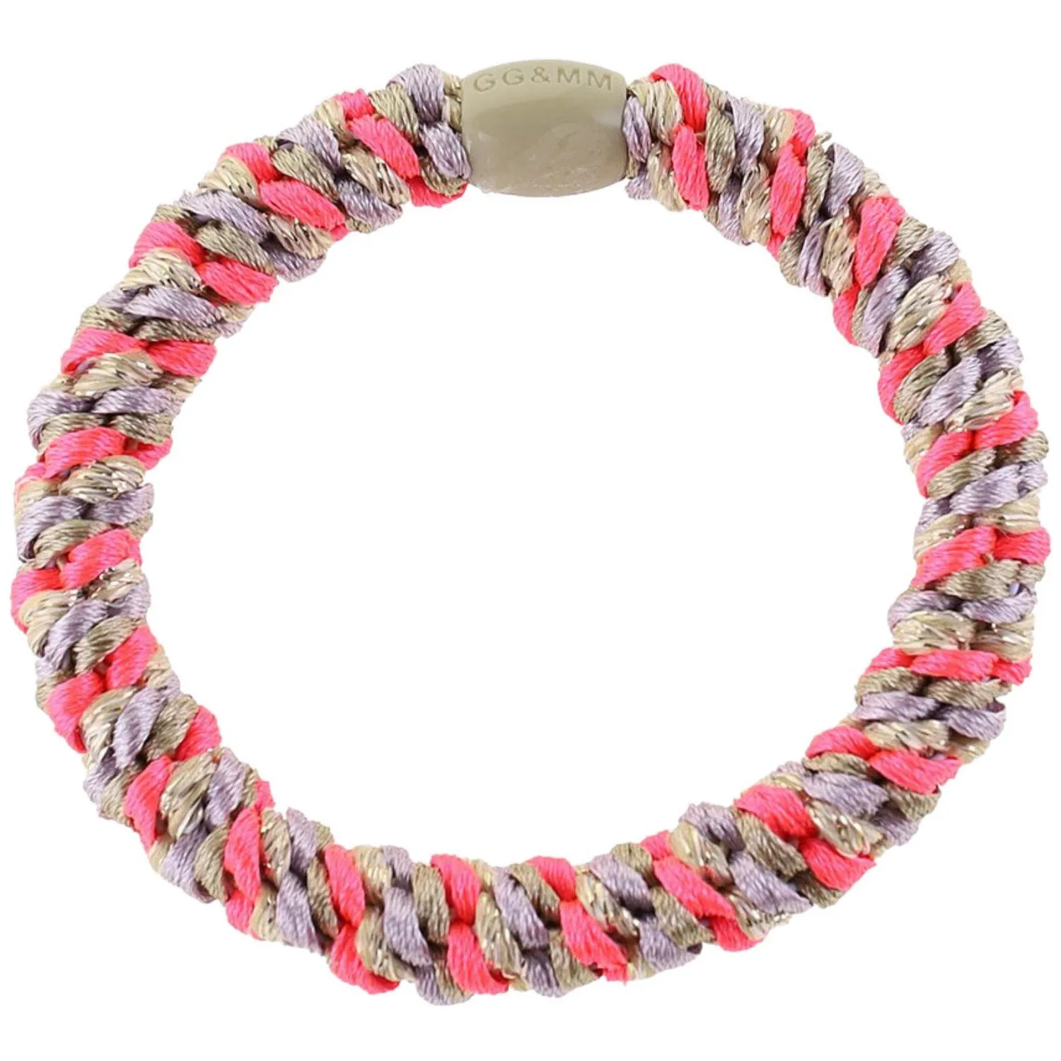 Bow's by St?r Braided Hair Elastic - Multi Neon Pink/Grey/Purple Glitter 6-pack