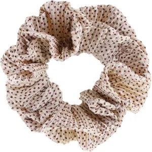 Bow's by St?r Kaisa Scrunchie - White/Brown Dots