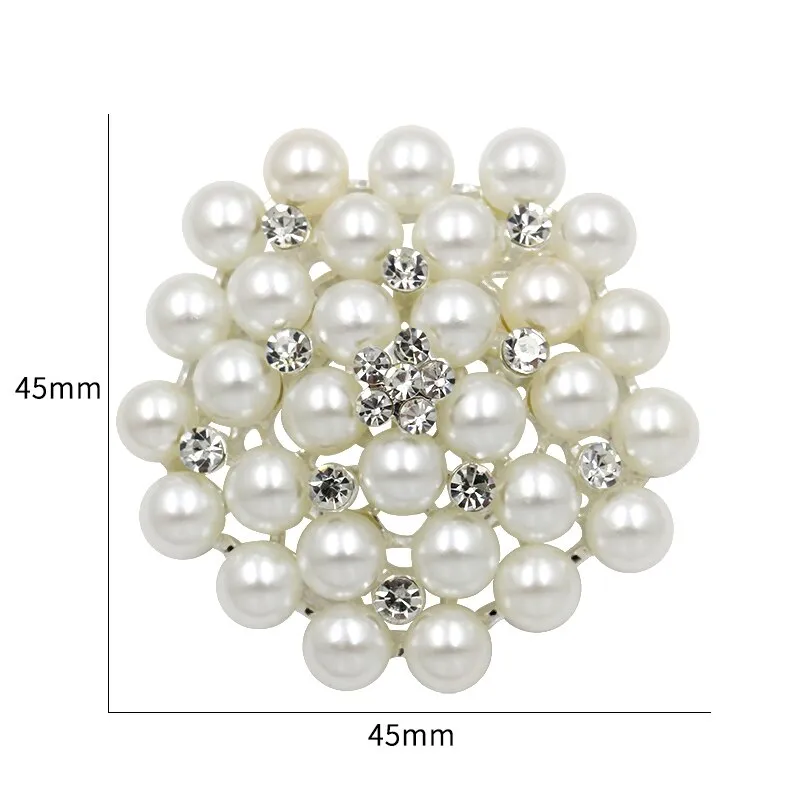 Brooch Floral Pearls Rhinestone Crystal BR-035