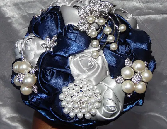 Brooch Floral Pearls Rhinestone Crystal BR-035