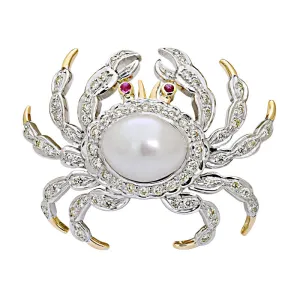 Brooch - Ruby, South Sea Pearl and Diamond