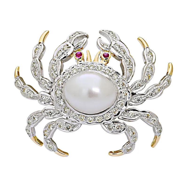 Brooch - Ruby, South Sea Pearl and Diamond