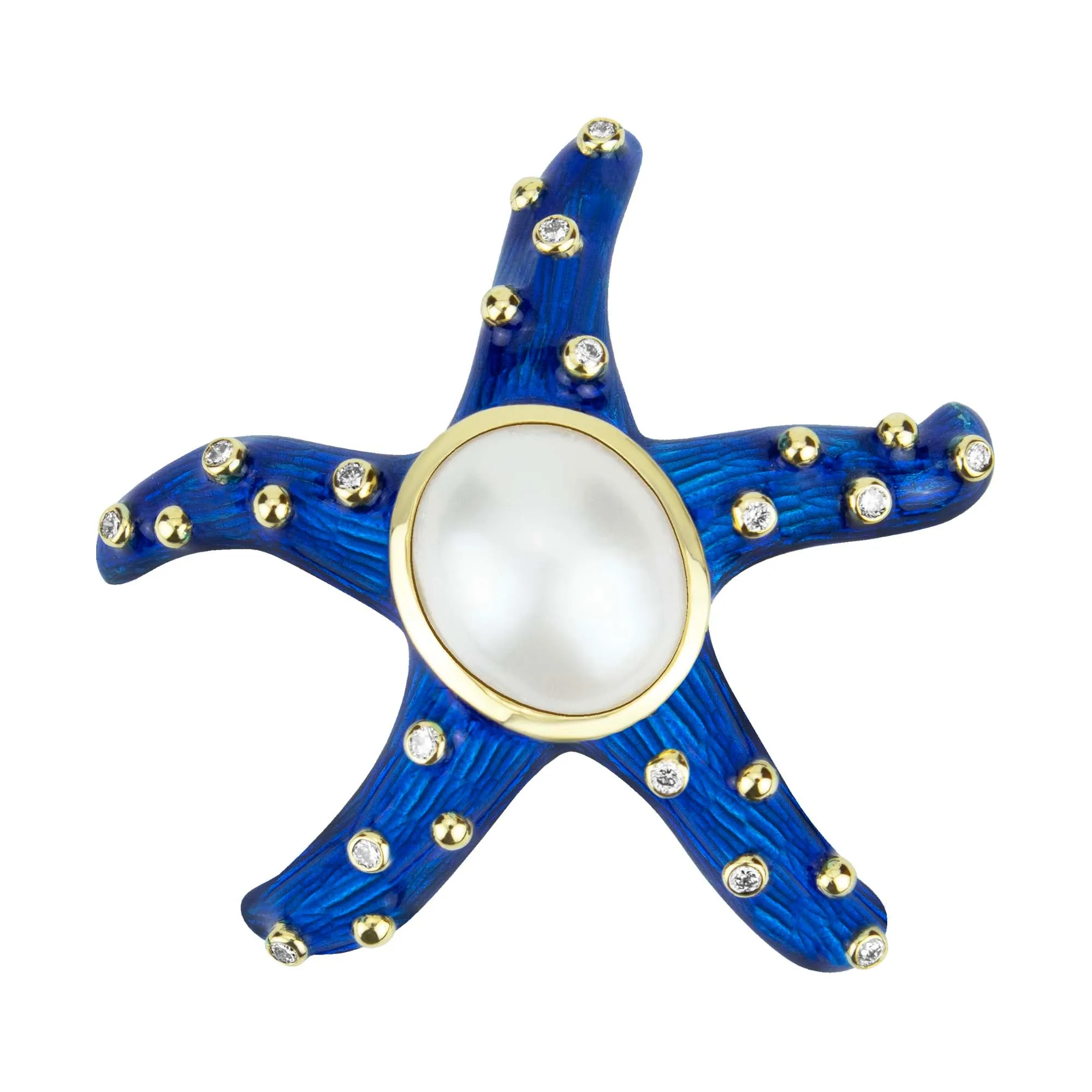 Brooch - South Sea Pearl and Diamond (Enamel)