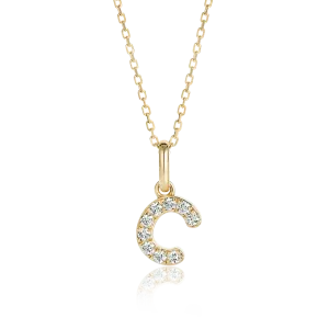 C Letter Pendant Yellow Gold