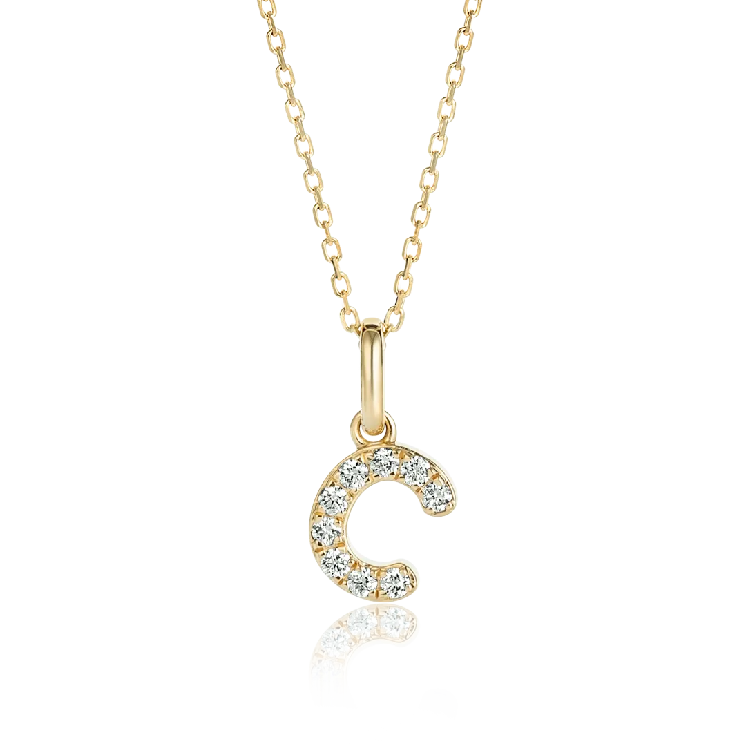 C Letter Pendant Yellow Gold