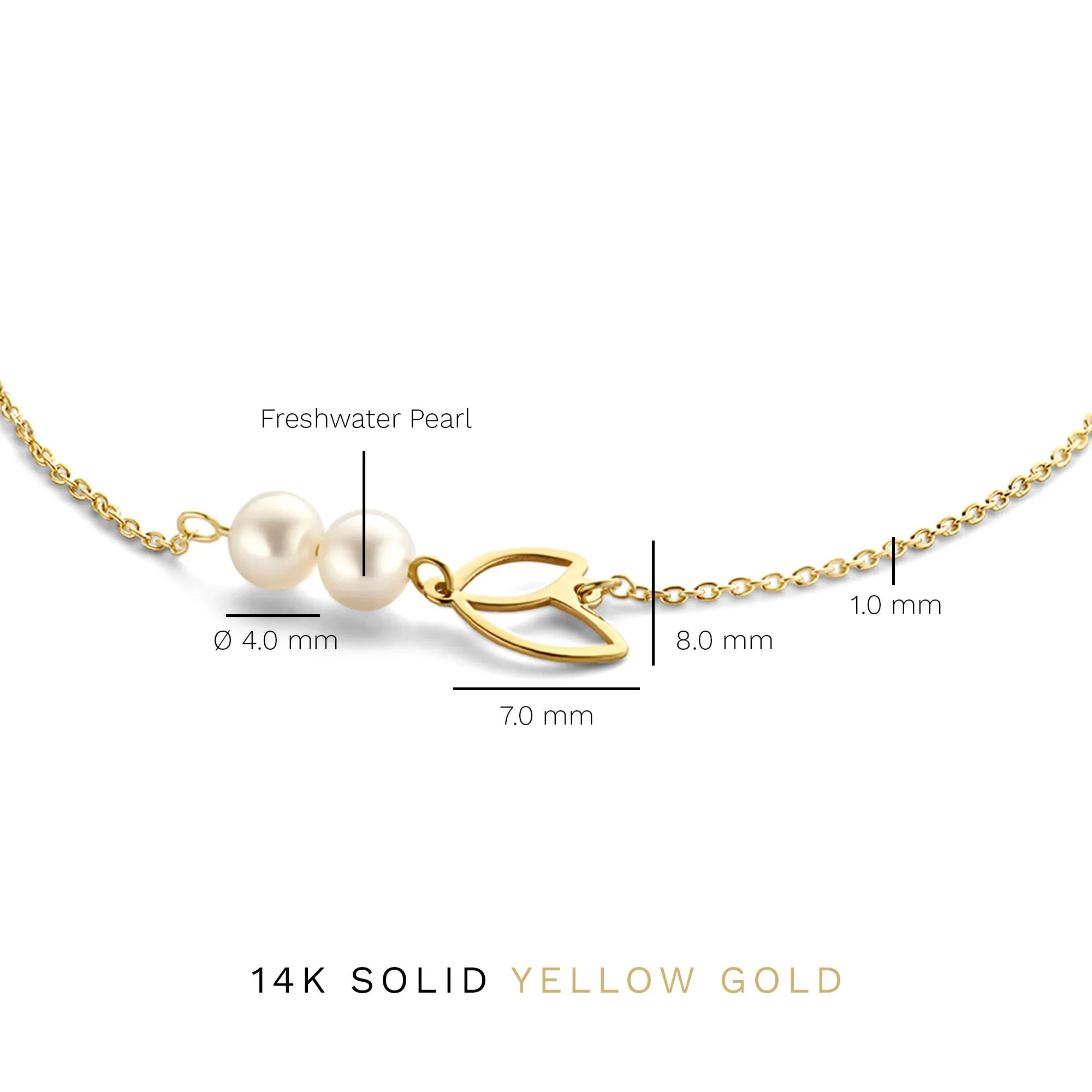 Cadeau d'Isabel 14 karat gold bracelet and ear studs set with pearls