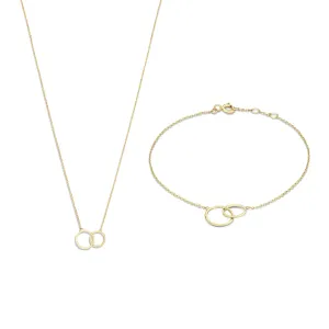 Cadeau d'Isabel 14 karat gold necklace & bracelet gift set with rings