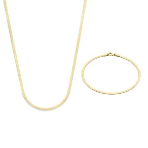 Cadeau d'Isabel 14 karat gold necklace and bracelet gift set