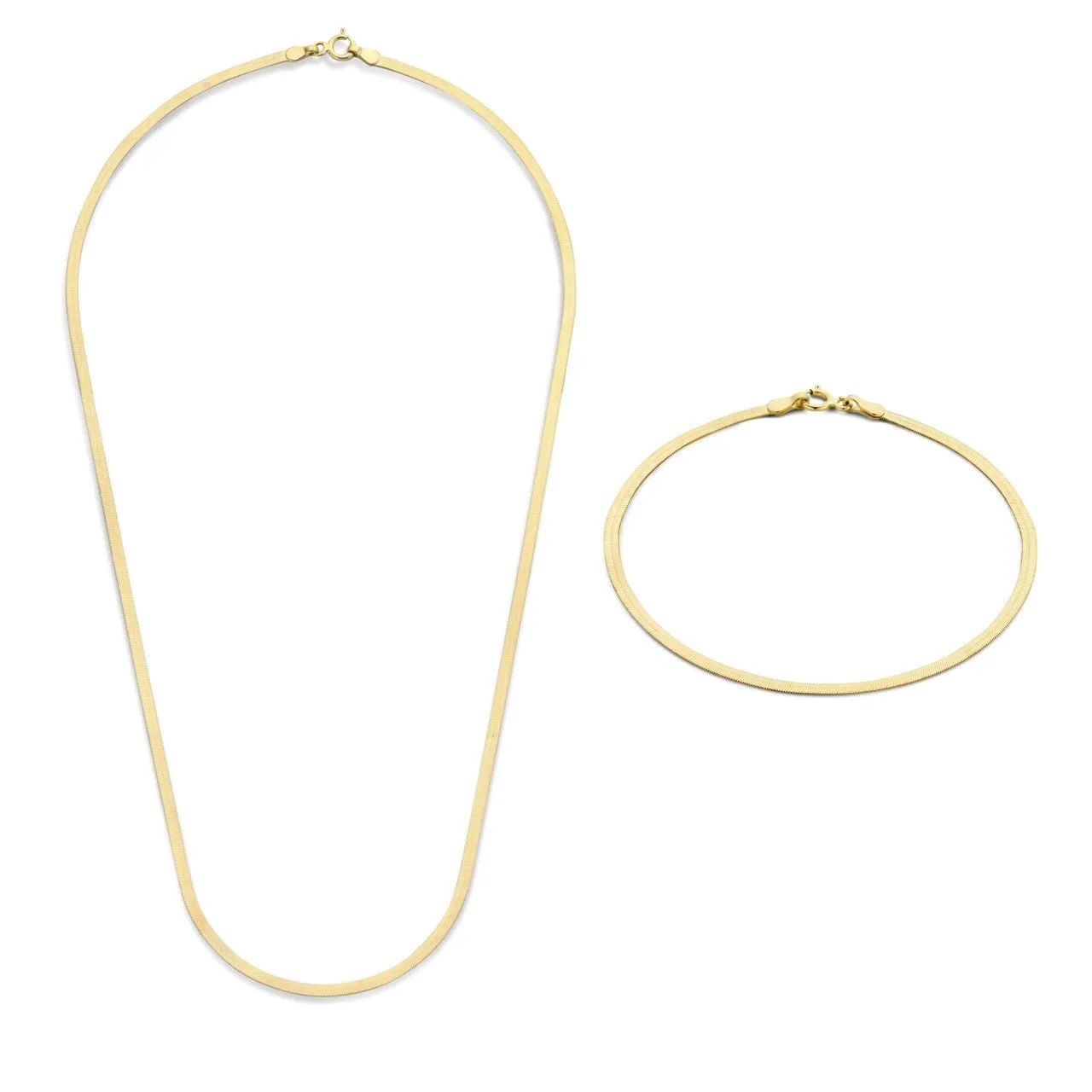 Cadeau d'Isabel 14 karat gold necklace and bracelet gift set
