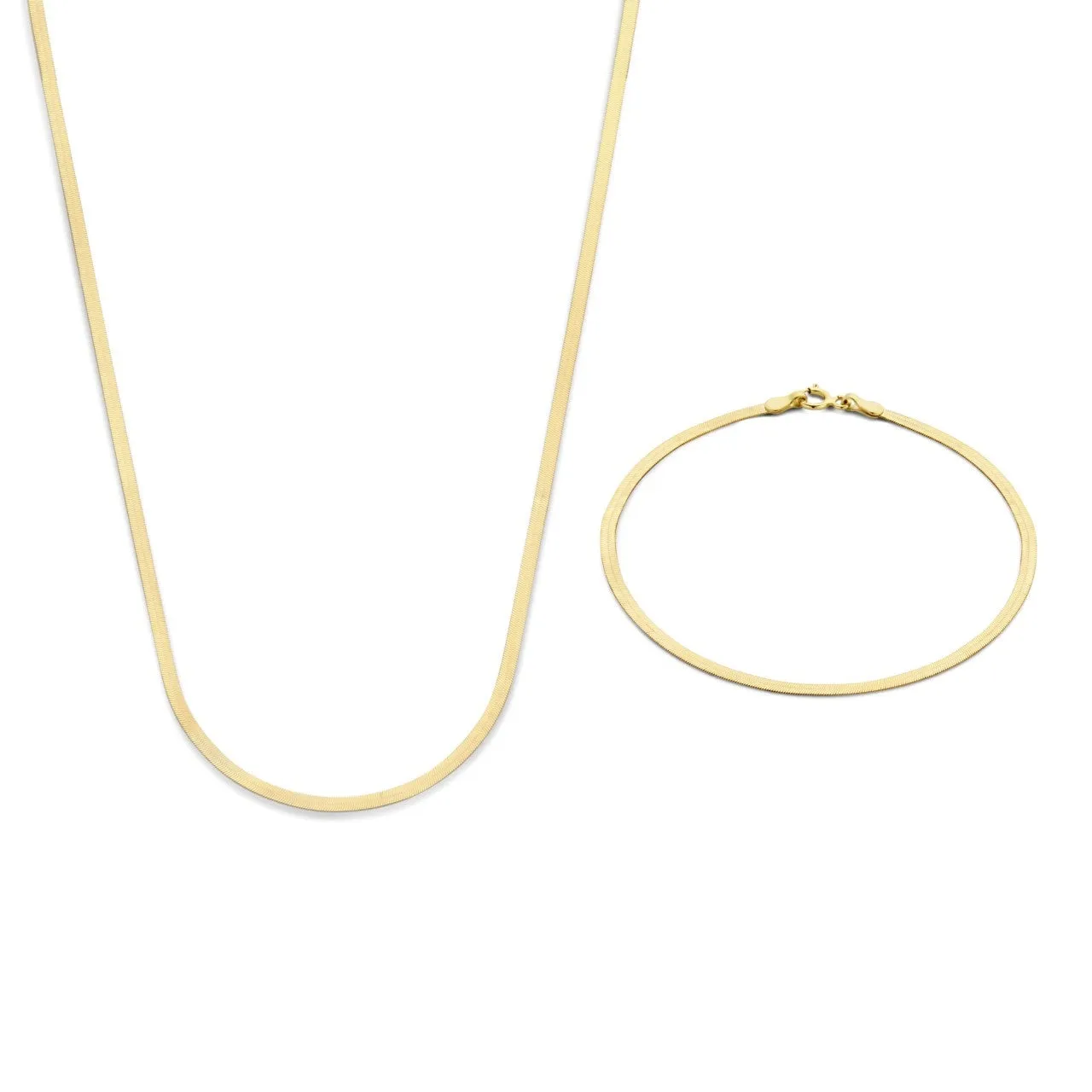 Cadeau d'Isabel 14 karat gold necklace and bracelet gift set