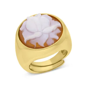 Cameo Italy Yellow Gold Plated Sterling Silver Roes Ring D
