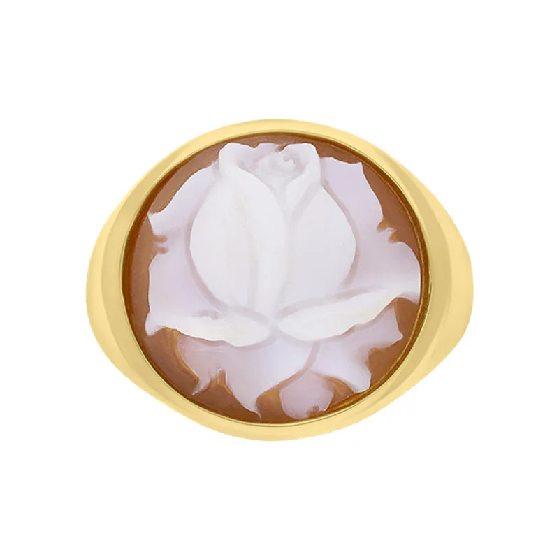 Cameo Italy Yellow Gold Plated Sterling Silver Roes Ring D