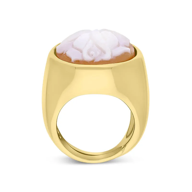 Cameo Italy Yellow Gold Plated Sterling Silver Roes Ring D
