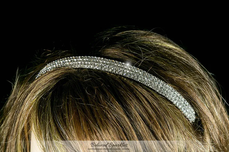 Celes Four Rows Rhinestone Headband | Rhinestone