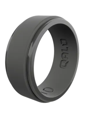 Charcoal Grey Step Edge Silicone Wedding Band